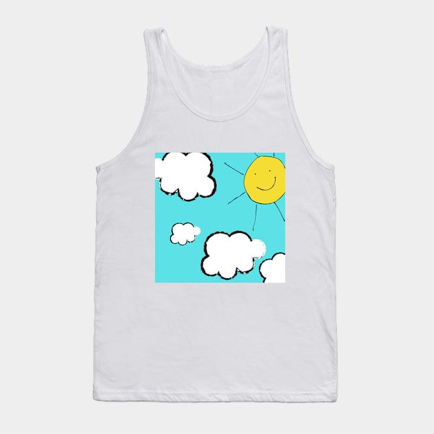 Sunny Skies Depression Mental Health Cute Funny Gift Sarcastic Happy Fun Introvert Awkward Geek Hipster Silly Inspirational Motivational Birthday Present Tank Top by EpsilonEridani